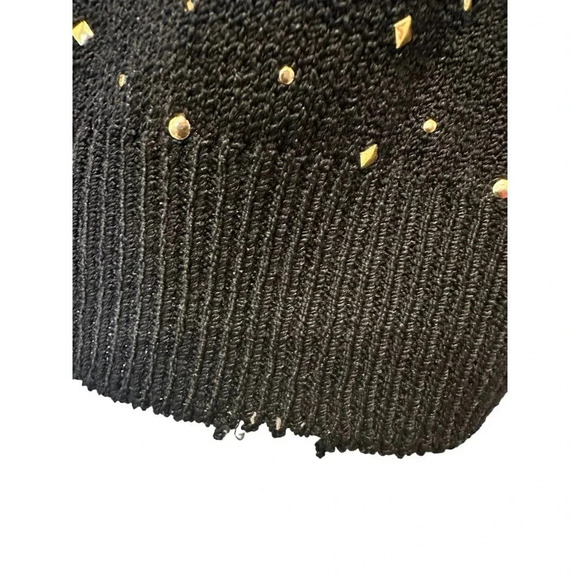 St. John Sportswear Women's Black Polka Dot Sleeveless Scoop Neck Sweater Size S - Picture 2 of 8